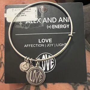 Alex and Ani Silver Love Charm Bracelet